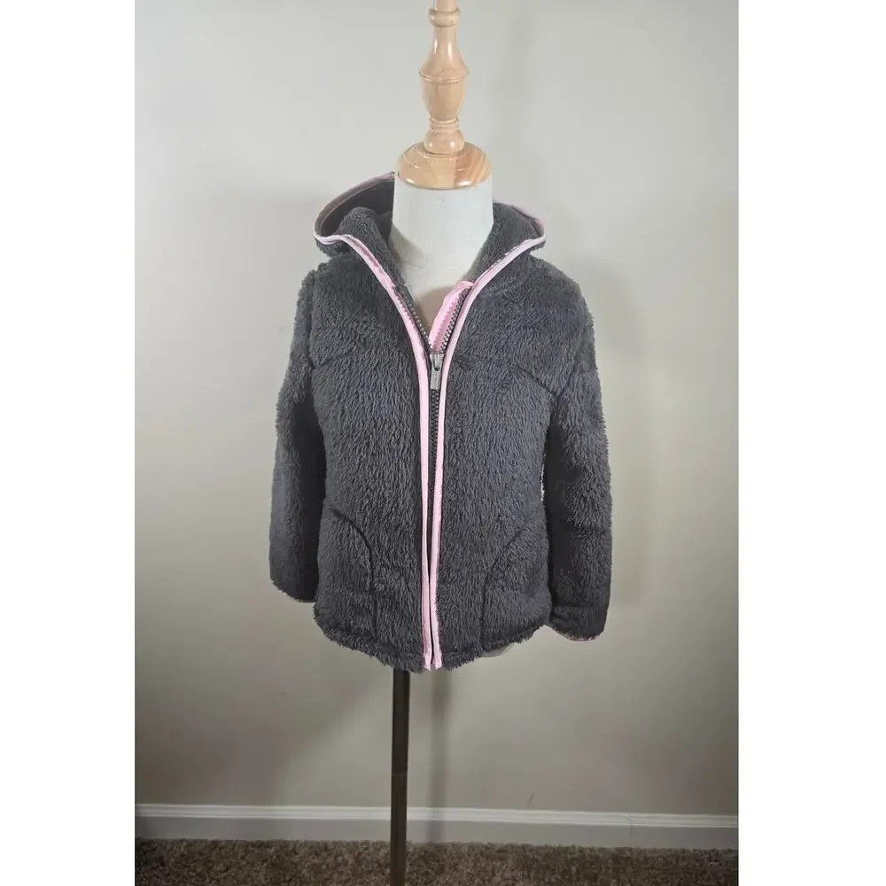 Old Navy Jacket Coat Pink and Grey With Pink Ears on Hood Size 4T
